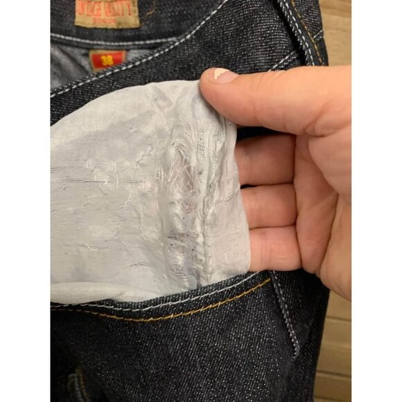 Vintage VarCity Embroidered Denim Blue Jeans Mens Size 38 - Picture 5 of 5